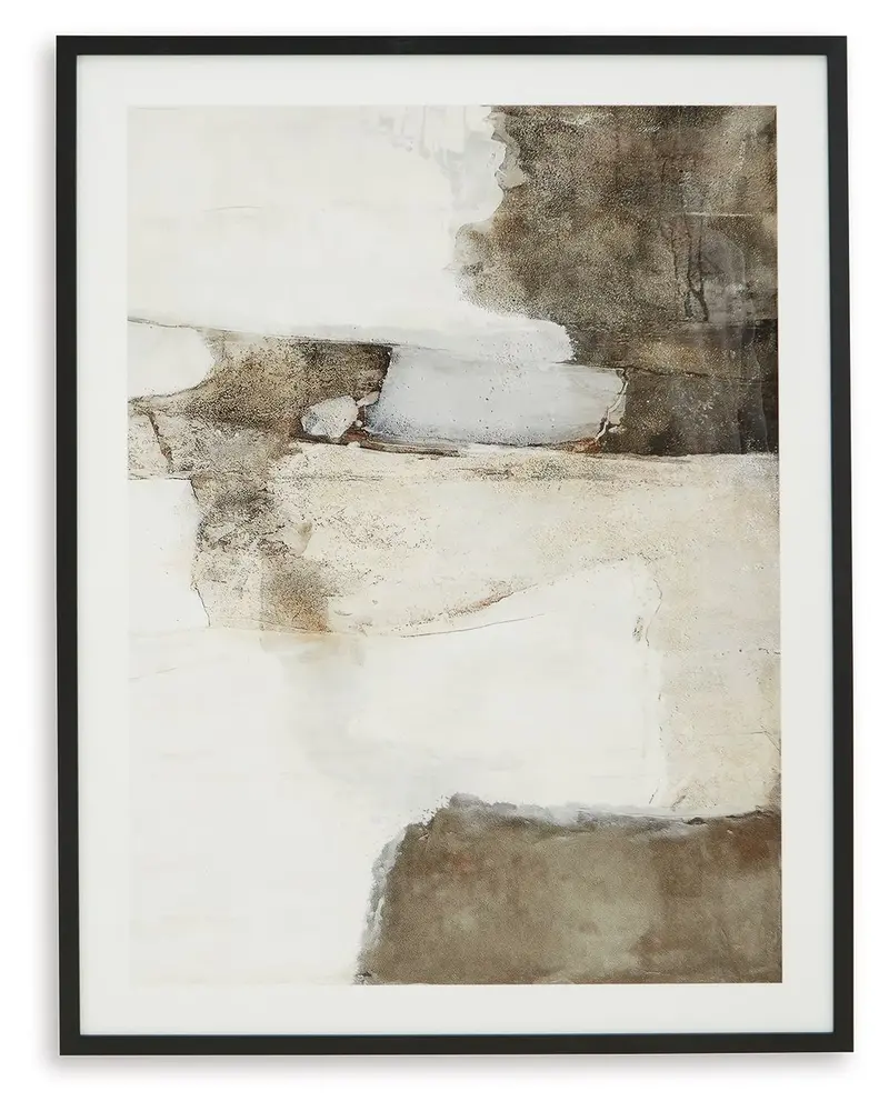 Aldricton Framed Wall Art in Brown and White Tones