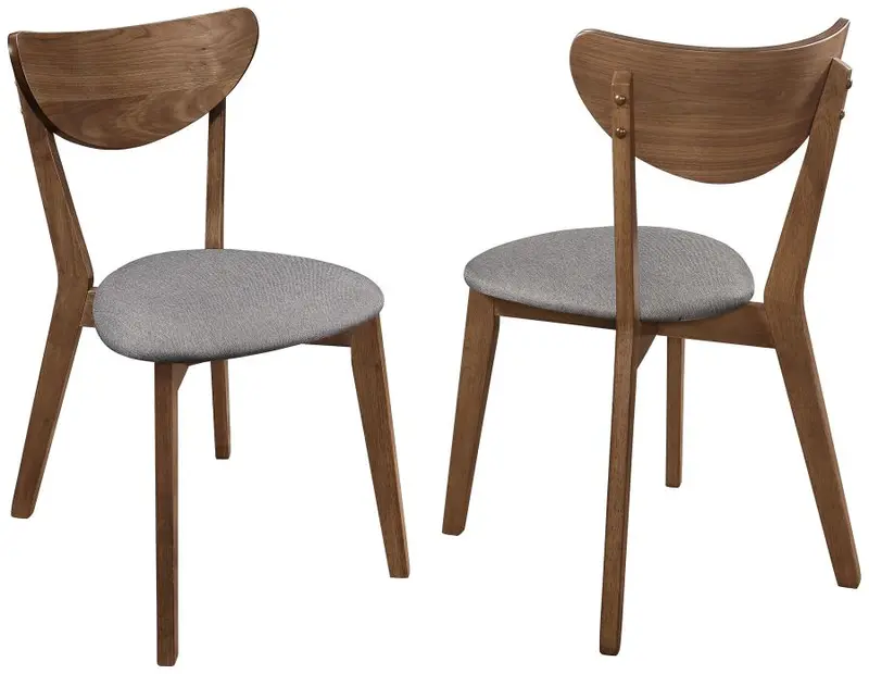 Alfredo Gray and Natural Walnut Dining Side Chairs – Set of 2