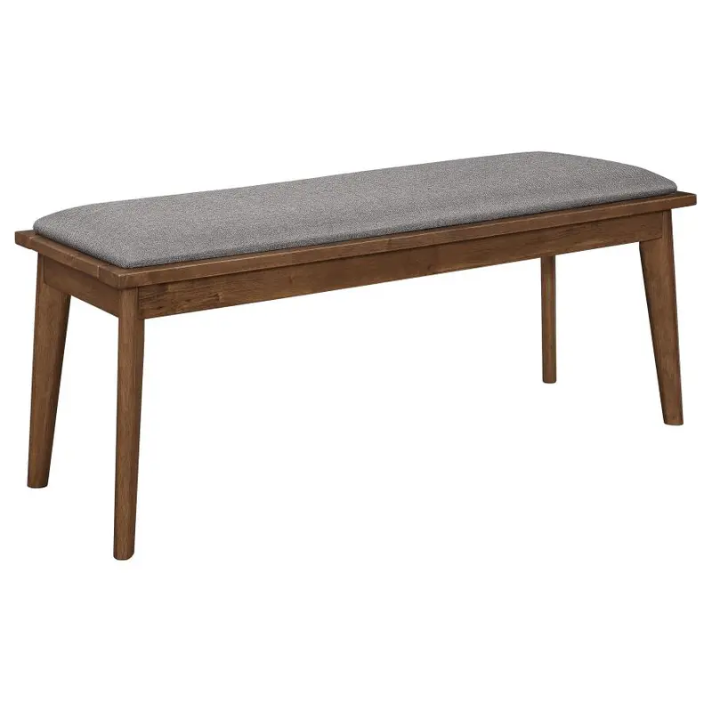 Alfredo Gray and Walnut Upholstered Dining Bench