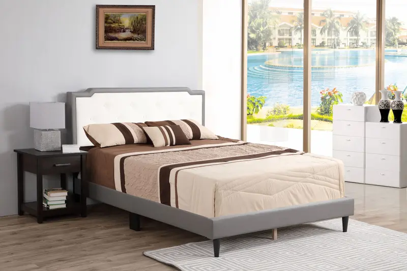 All-in-One Two-Tone Platform Bed – Tool-Free Assembly Design