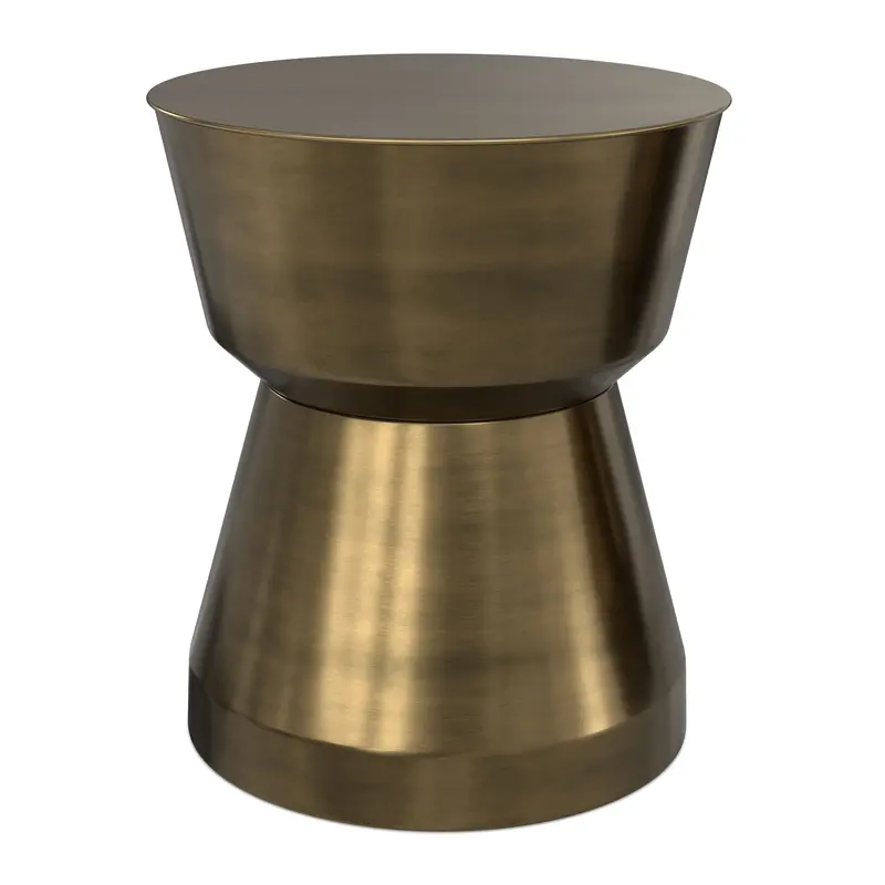 Allegra Elegant Side Table with Antique Brass Finish