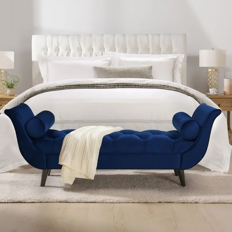 Alma Tufted Flared-Arm Entryway Bench