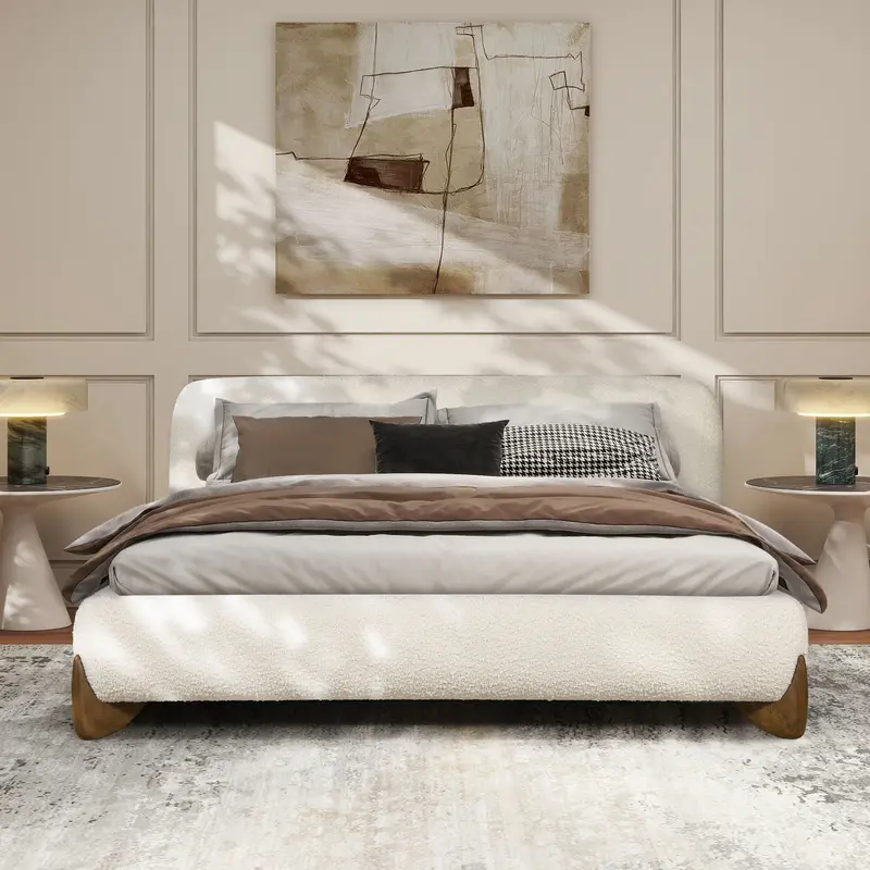 Alpine Puffy Platform Bed with Soft-Tufted Profile