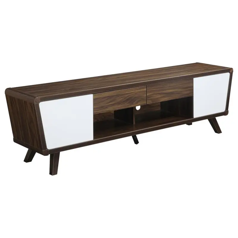 Alvin Dark Walnut 2-Door Engineered Wood TV Stand
