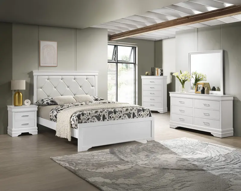 Amalia White King Bed Frame