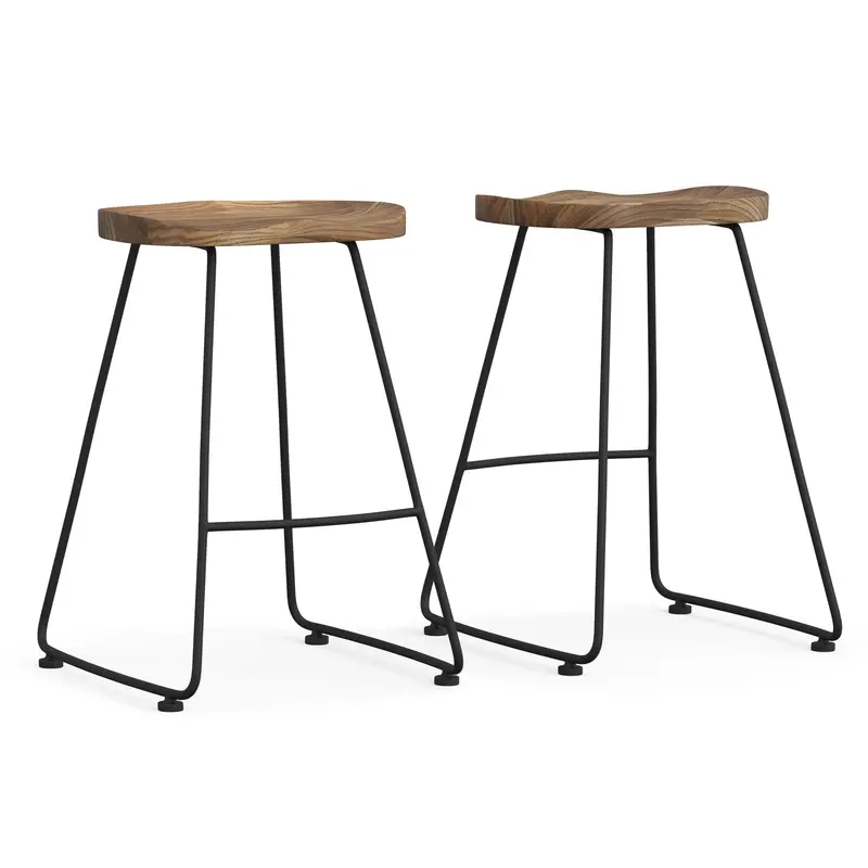 Amberly Rustic Saddle-Style Bar Stools (Set of 2)