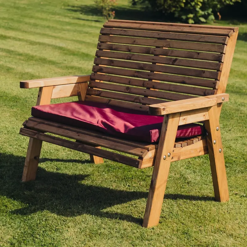 Amesbury Burgundy Waterproof Double Seat Cushion – Durable Garden Furniture Accessory