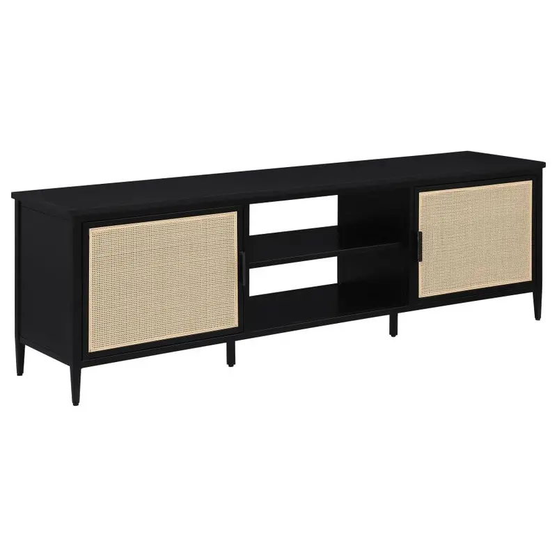 Amherst 70-Inch Black Metal TV Stand and Media Console