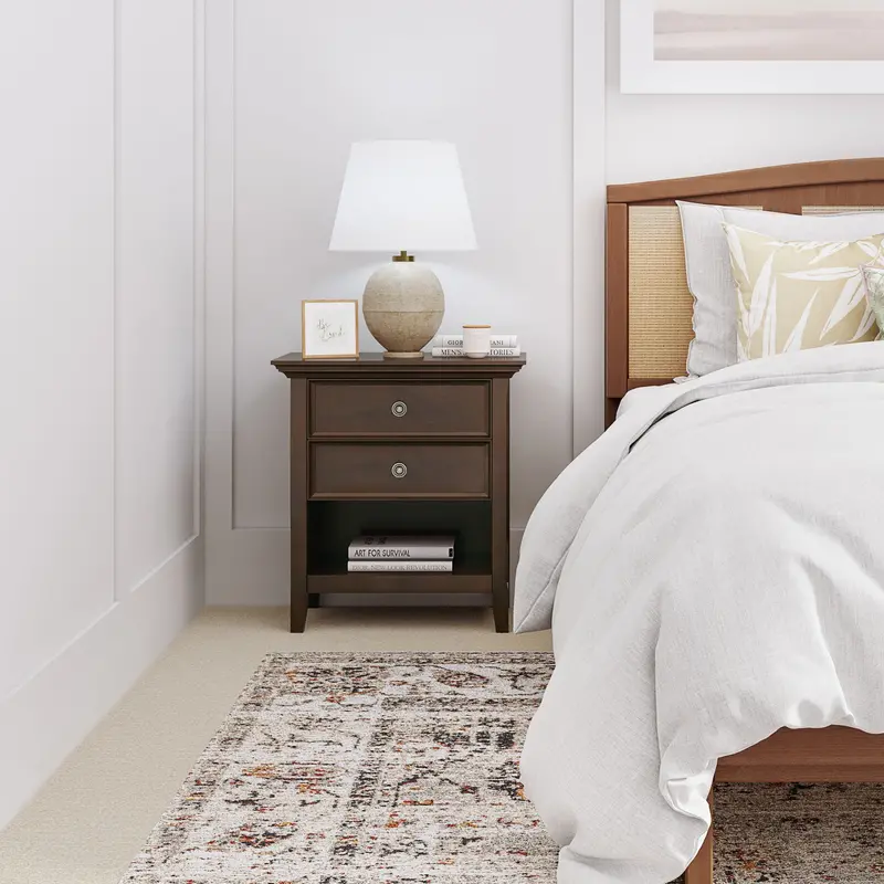 Amherst Bedside Table – Russet Brown Nightstand