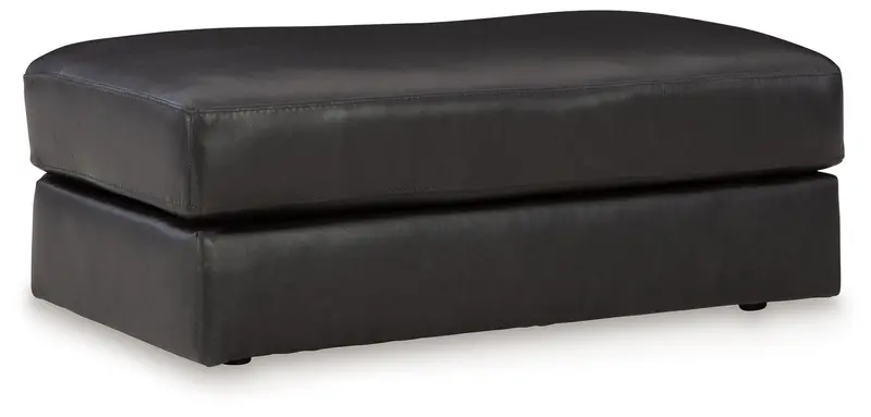 Amiata Onyx-Tone Faux-Leather Storage Ottoman