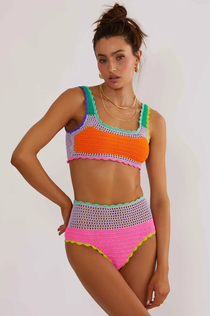 Andy Technicolor Rays Sleeveless Top
