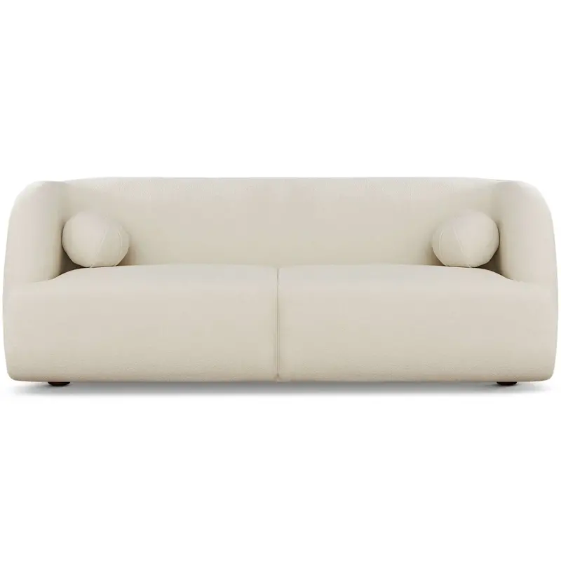 Anna French-Inspired Bouclé Fabric Sofa with Curved Silhouette