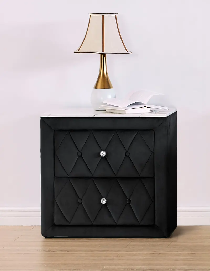 Annabelle Black Nightstand with Modern Design