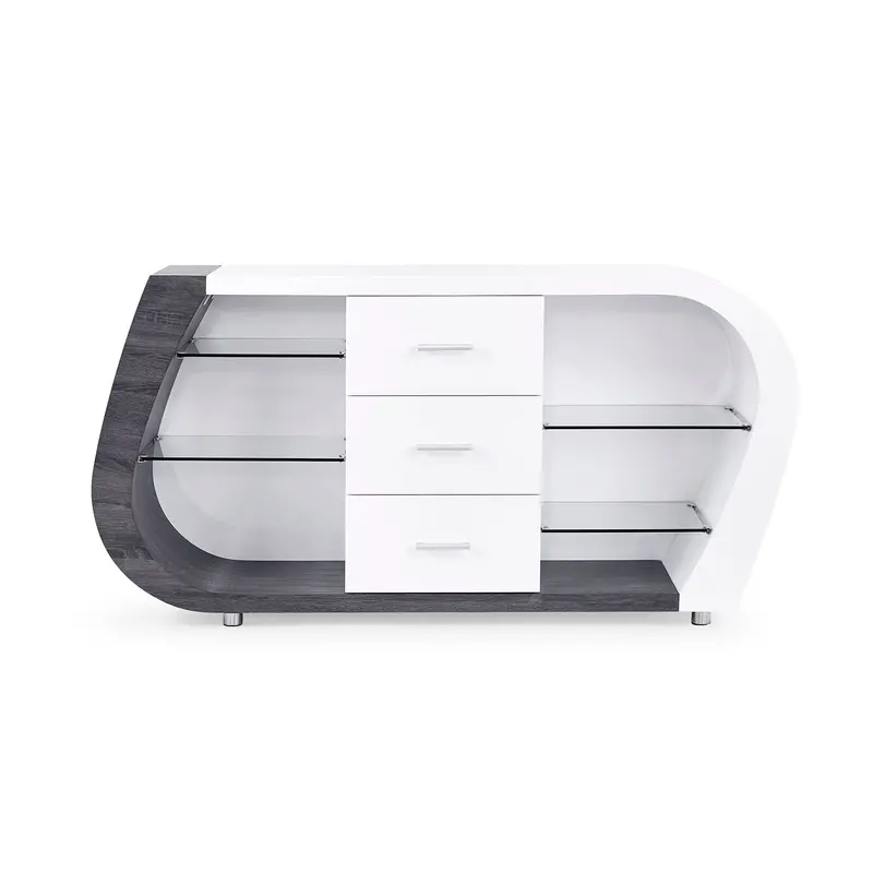 Anne Modern Buffet Cabinet in White and Gray Finish