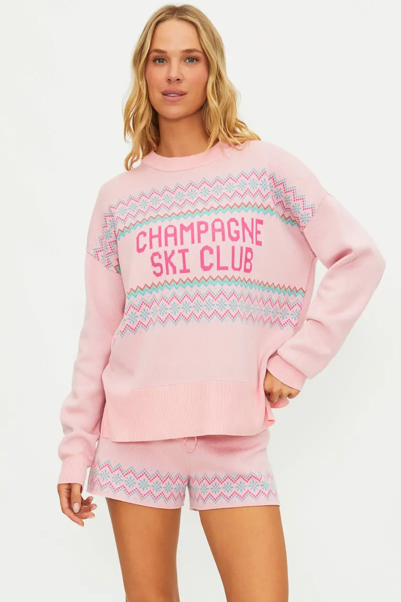 Anthropologie x Beach Riot Callie Sweet Winter Champagne Ski Club Sweater
