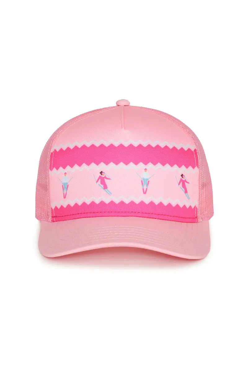 Anthropologie x Beach Riot Chevron Skiers Pink Trucker Hat