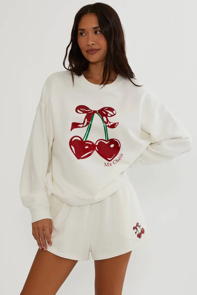 Anthropologie x Beach Riot Devyn Ma Cherie White Sweatshirt