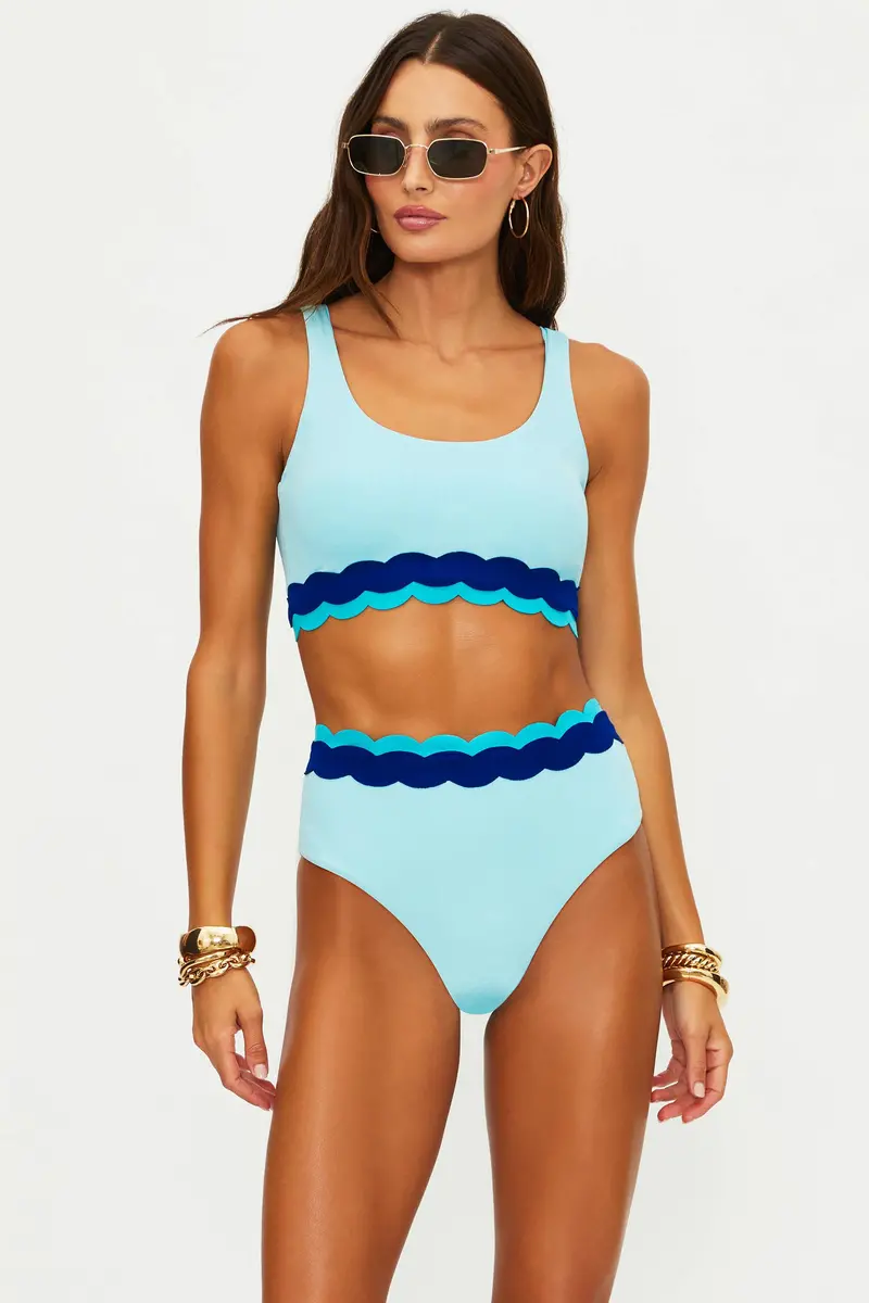 Anthropologie x Beach Riot Marin Crop Top in Sweet Winter Blue