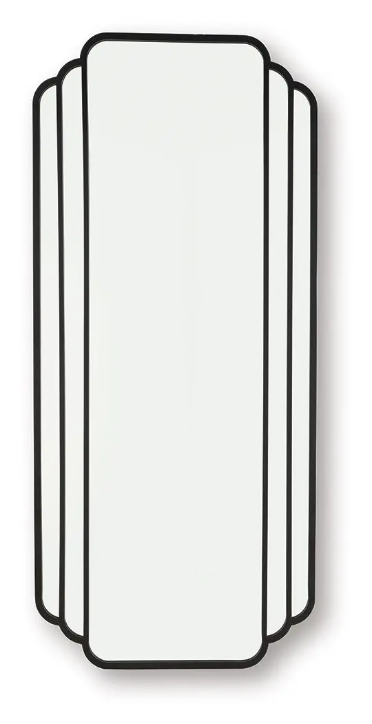 Antigone Sleek Black Floor Mirror with Slim Profile Frame