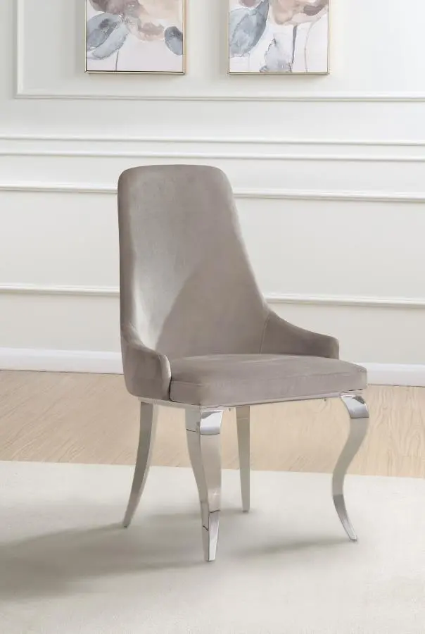 Antoine Grey Velvet Dining Chairs – Set of 2