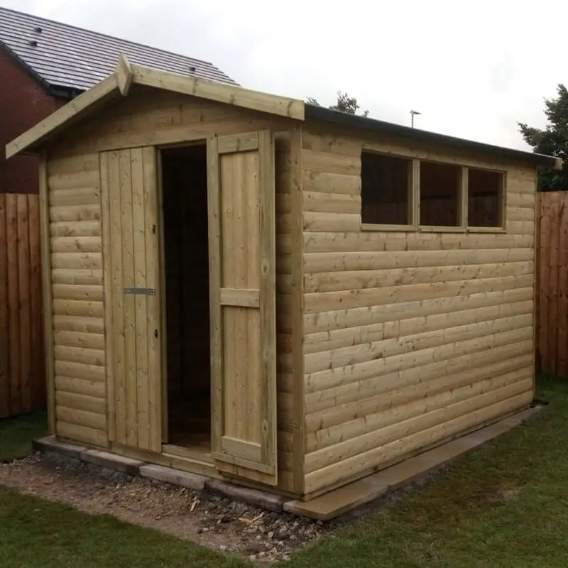 Apex-Style Wooden Garden Shed – 10ft x 8ft (3.0m x 2.4m) with Overlapping Cladding – Churnet Valley APEX10X8