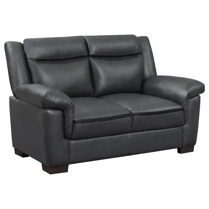 Arabella Gray Padded Arm Upholstered Loveseat