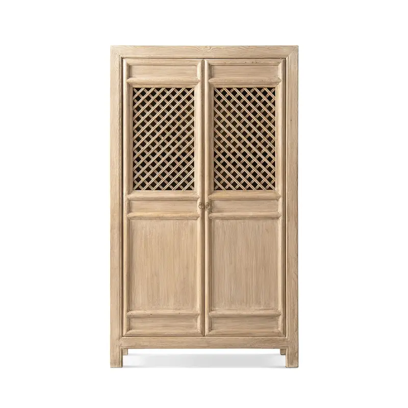 Arden Two-Door Natural Bookcase Cabinet – Blends Storage & Display