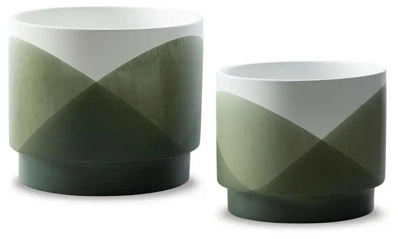 Ardenridge Two-Piece Planter Set – Green and White