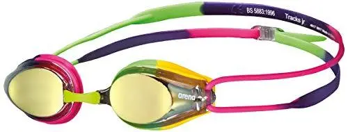 Arena Tracks Junior Mirror Swim Goggles – Violet, Fuchsia & Green