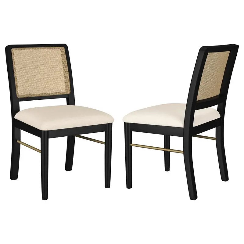 Arini Rattan Dining Side Chairs – Set of Two Natural Texture Seats