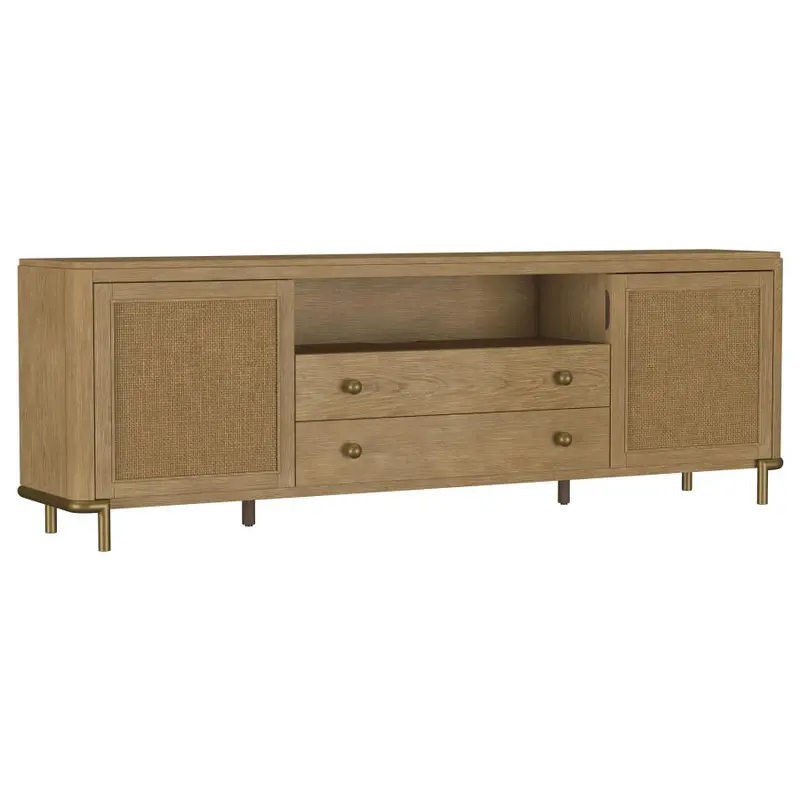 Arini Rattan-Weave Two-Door TV Stand and Media Console
