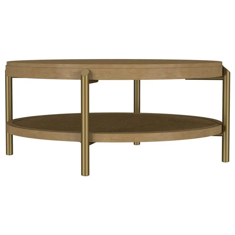 Arini Round Coffee Table with Lower Shelf for Extra Storage