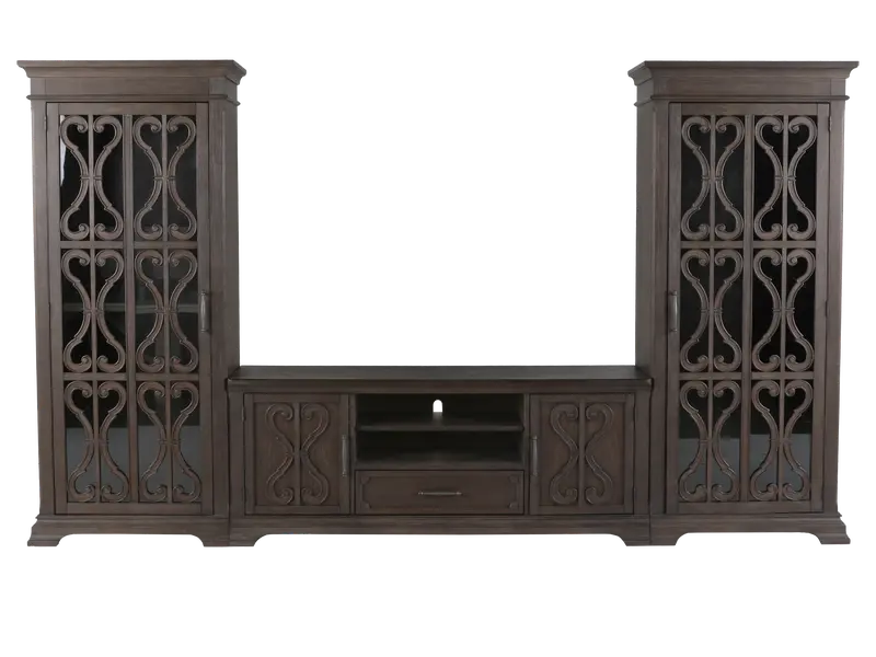 Artesian Reclaimed Grey Oak 3-Piece Entertainment Center