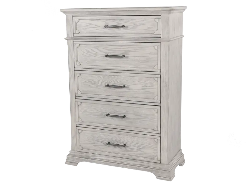 Artesian Weathered Gray 5-Drawer Chest – Dovetail-Joint Storage Solution