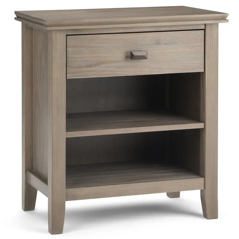 Artisan Solid Wood Bedside Table, Handmade Finish