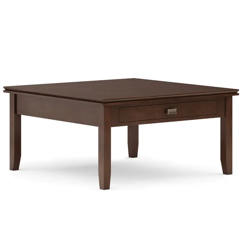 Artisan Square Coffee Table – Rustic Russet Brown Style
