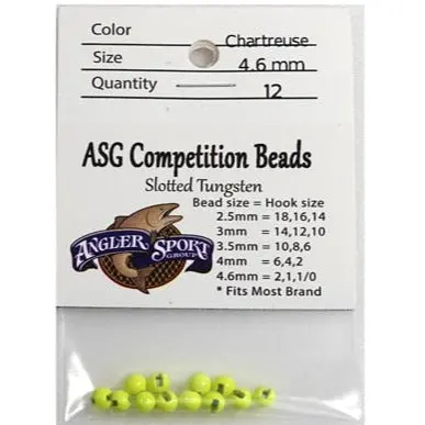 ASG Slotted Tungsten Competition Beads – Precision-Weighted Fly Tying Beads