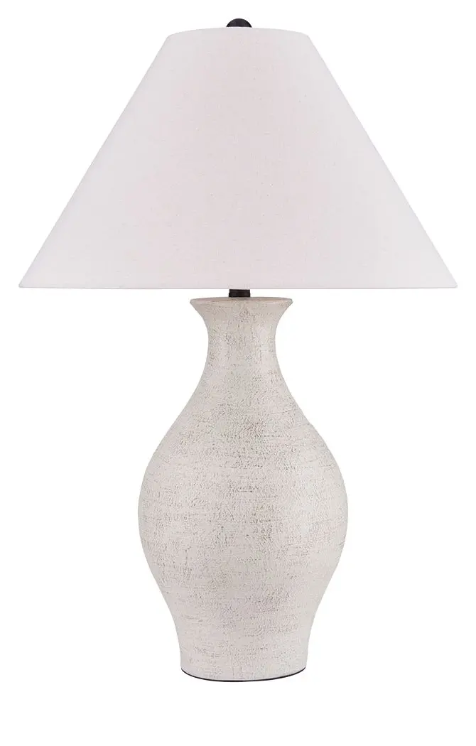 Ashbend Antique White Ceramic Table Lamp with Handcrafted Look