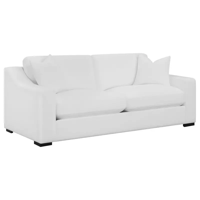 Ashlyn Beige Upholstered Track-Arm Sofa with Pocket-Coil Cushions
