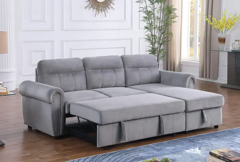 Ashton Reversible Sleeper Sectional – Functional Chaise with Hidden Bed Mechanism and Modern Profile