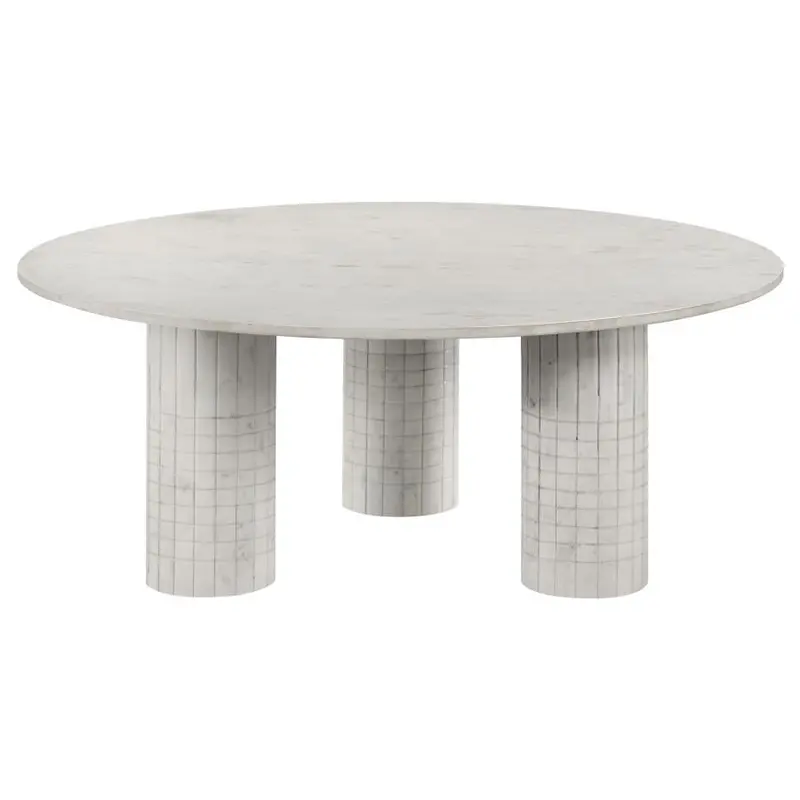 Astoria White Genuine Marble Round Coffee Table
