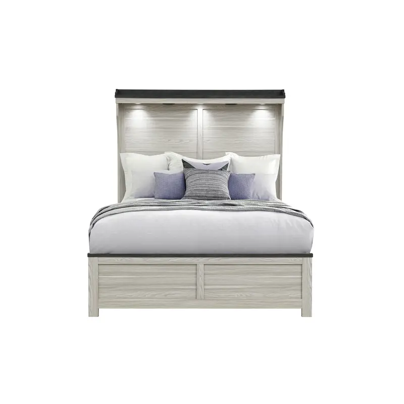 Augusta Platform Bed with Illuminated Headboard Accent Lighting