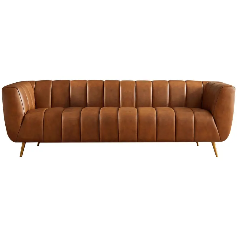 Ava Gold-and-Tan Upholstered Sofa