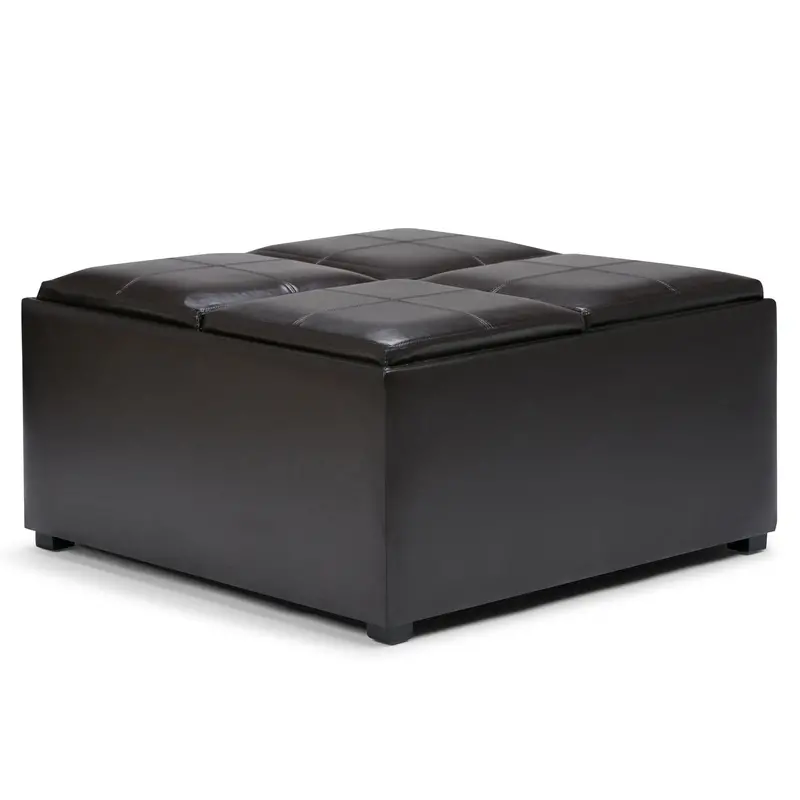 Avalon Square Coffee Table with Hidden Storage – Tanners Brown Finish