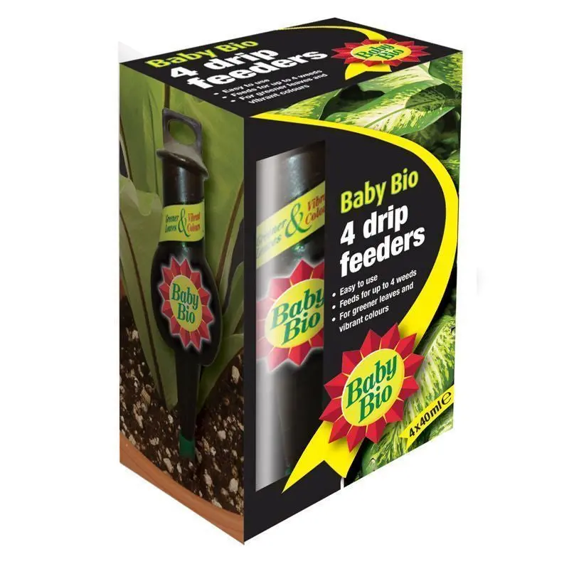 Baby Bio Original Drip Feeders – 4-Pack Plant Nutrition System (40ml Each)