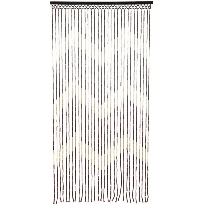 Bamboo Beaded Door Curtain – Chevron Design, 90cm x 180cm