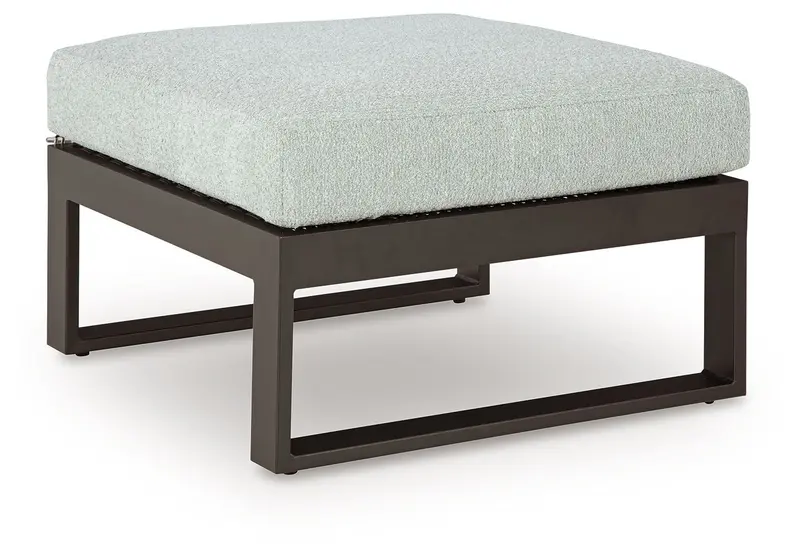 Beachloft Black and Gray Upholstered Ottoman with Cushion