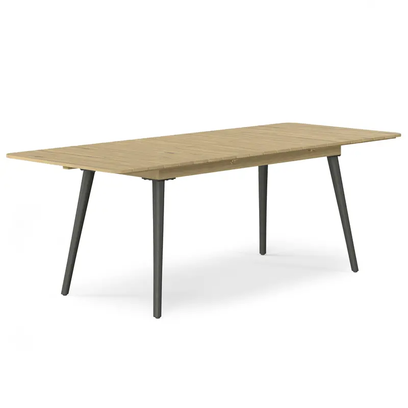 Beachside Extendable Outdoor Dining Table – Light Teak Top