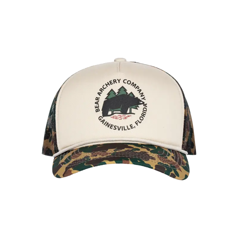 Bear Archery Camo Traditional Logo Cap