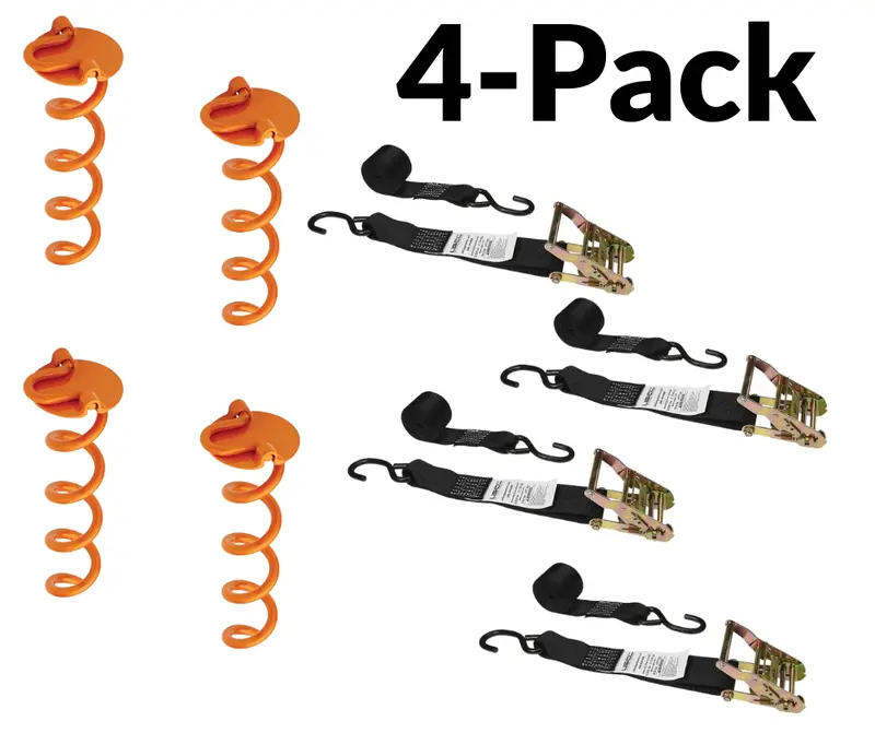 Beast High-Power Ground Anchor Kit – 4-Piece Set for Trampolines